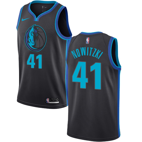 Nike Mavericks #41 Dirk Nowitzki Anthracite NBA Swingman City Edition 2018/19 Jersey - Click Image to Close