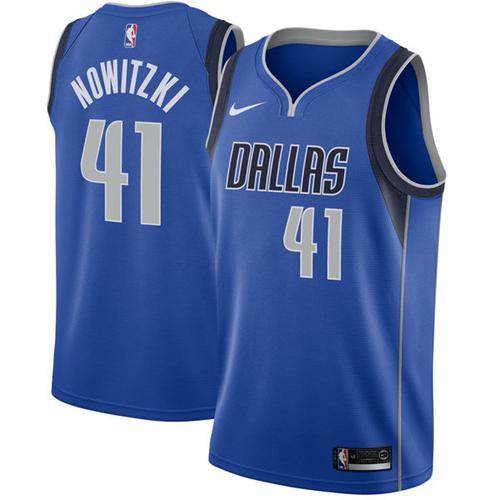 Nike Mavericks #41 Dirk Nowitzki Royal NBA Swingman Icon Edition Jersey