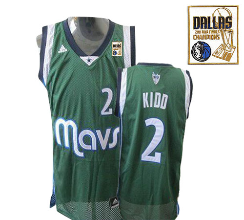 Mavericks 2011 Champion Patch #2 Jason Kidd Green Revolution 30 Stitched NBA Jersey