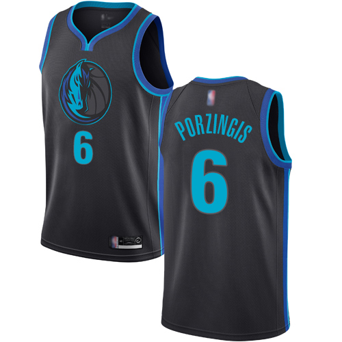 Mavericks #6 Kristaps Porzingis Anthracite Basketball Swingman City Edition 2018/19 Jersey