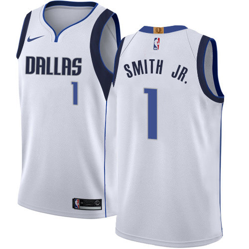 Nike Mavericks #1 Dennis Smith Jr. White NBA Swingman Association Edition Jersey