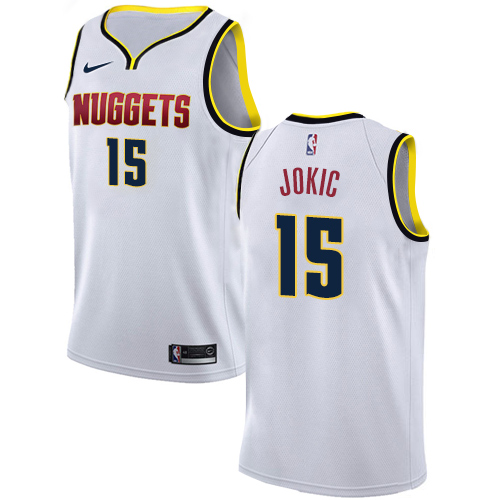 Nike Nuggets #15 Nikola Jokic White NBA Swingman Association Edition Jersey