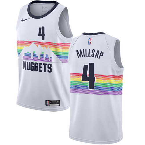 Nike Nuggets #4 Paul Millsap White NBA Swingman City Edition 2018/19 Jersey