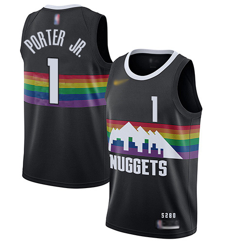 Nuggets #1 Michael Porter Jr. Black Basketball Swingman City Edition 2019/20 Jersey