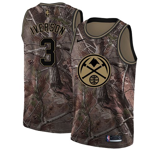 Nuggets #3 Allen Iverson Camo Basketball Swingman Realtree Collection Jersey