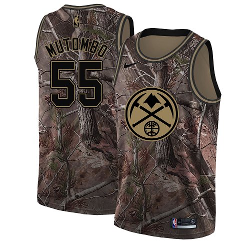 Nuggets #55 Dikembe Mutombo Camo Basketball Swingman Realtree Collection Jersey