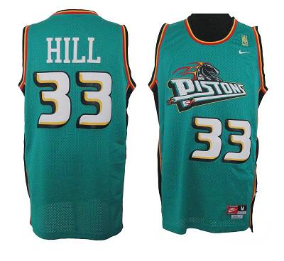 Pistons #33 Grant Hill Green Throwback Stitched NBA Jersey