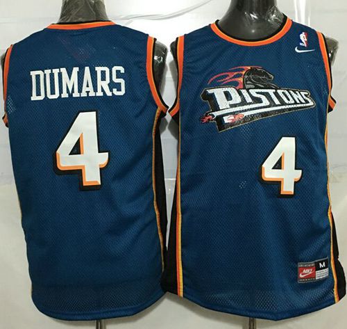 Pistons #4 Joe Dumars Blue Throwback Stitched NBA Jersey