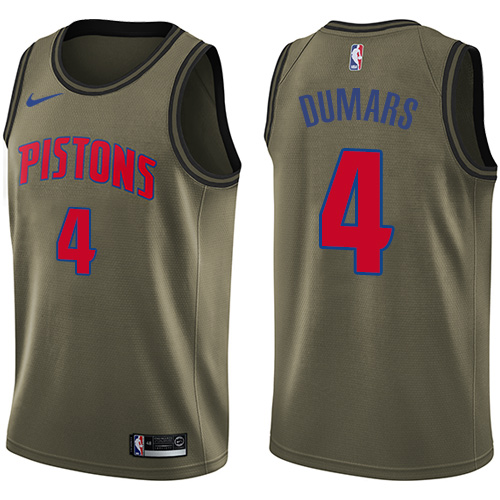 Nike Pistons #4 Joe Dumars Green Salute to Service NBA Swingman Jersey