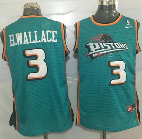 Pistons #3 Ben Wallace Green Nike Throwback Stitched NBA Jersey - Click Image to Close