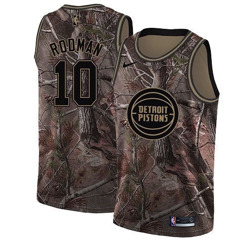 Pistons #10 Dennis Rodman Camo Basketball Swingman Realtree Collection Jersey