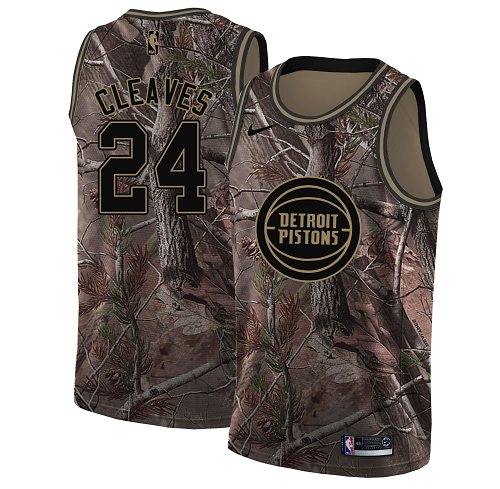 Pistons #24 Mateen Cleaves Camo Basketball Swingman Realtree Collection Jersey