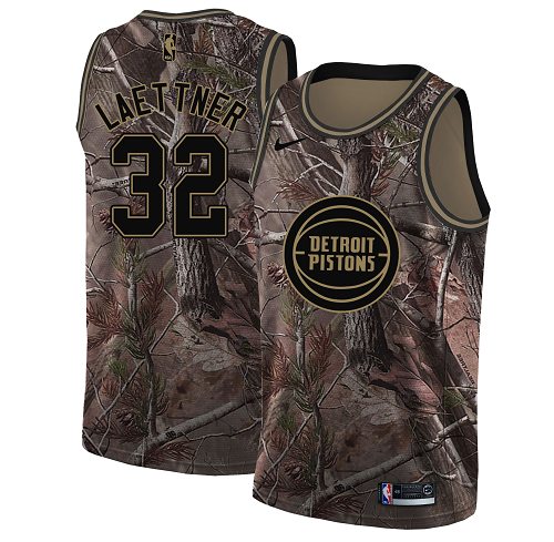 Pistons #32 Christian Laettner Camo Basketball Swingman Realtree Collection Jersey