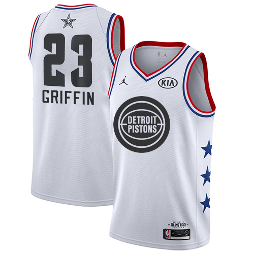 Pistons #23 Blake Griffin White Basketball Jordan Swingman 2019 All-Star Game Jersey - Click Image to Close