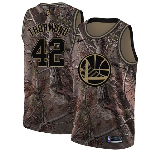 Nike Warriors #42 Nate Thurmond Camo NBA Swingman Realtree Collection Jersey