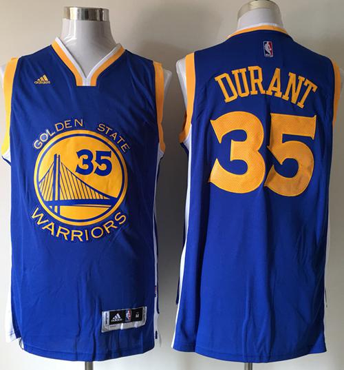 Warriors #35 Kevin Durant Blue Road Stitched NBA Jersey - Click Image to Close