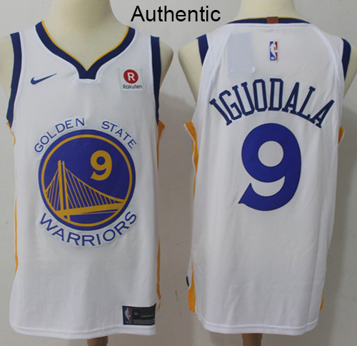 Nike Warriors #9 Andre Iguodala White NBA Authentic Association Edition Jersey