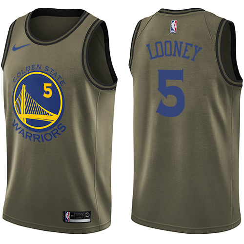 Nike Warriors #5 Kevon Looney Green Salute to Service NBA Swingman Jersey