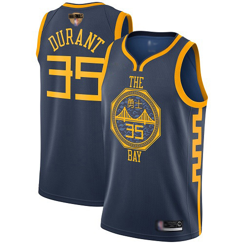 Warriors #35 Kevin Durant Navy 2019 Finals Bound Basketball Swingman City Edition 2018/19 Jersey