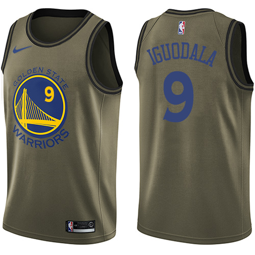 Nike Warriors #9 Andre Iguodala Green Salute to Service NBA Swingman Jersey