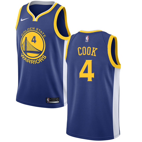 Nike Warriors #4 Quinn Cook Blue NBA Swingman Icon Edition Jersey