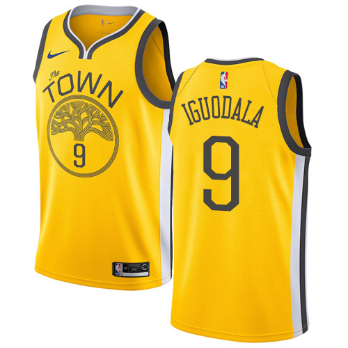 Warriors #9 Andre Iguodala Gold Basketball Swingman Earned Edition Jersey