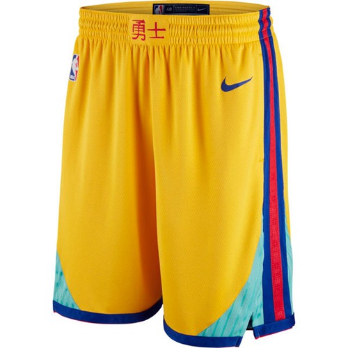 Men's Golden State Warriors Nike Gold City Edition Swingman Shorts