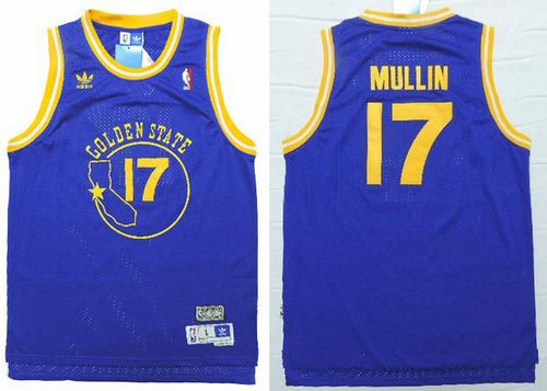 Warriors #17 Chris Mullin Blue New Throwback Stitched NBA Jersey