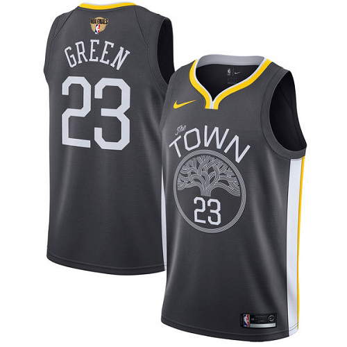 Nike Warriors #23 Draymond Green Black The Finals Patch NBA Swingman Statement Edition Jersey