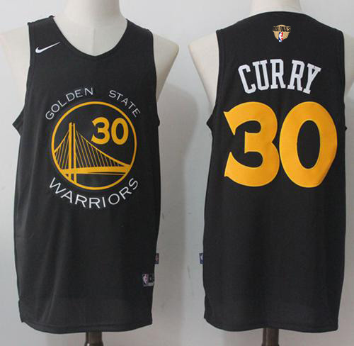 Nike Warriors #30 Stephen Curry Black Fashion The Finals Patch NBA Swingman Jersey