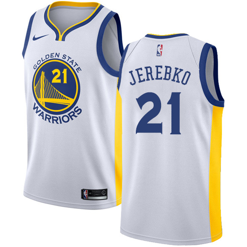 Nike Warriors #21 Jonas Jerebko White NBA Swingman Association Edition Jersey