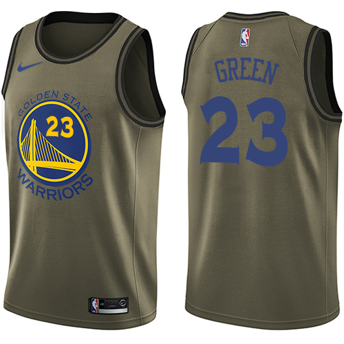 Nike Warriors #23 Draymond Green Green Salute to Service NBA Swingman Jersey