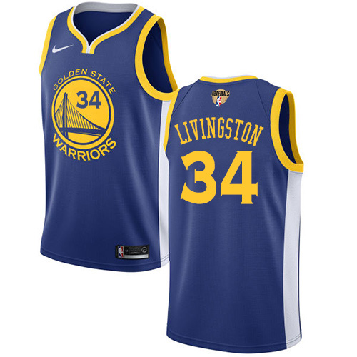 Nike Warriors #34 Shaun Livingston Blue The Finals Patch NBA Swingman Icon Edition Jersey - Click Image to Close