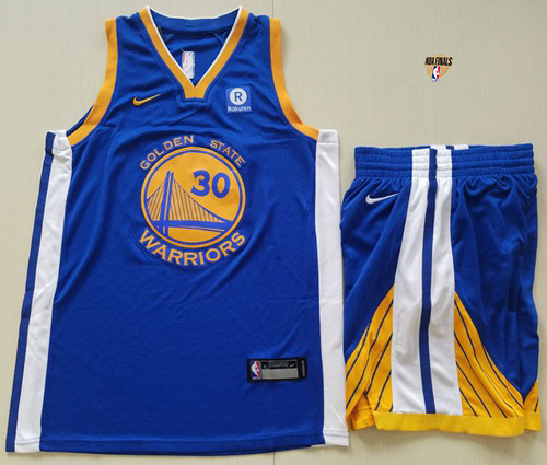 Nike Warriors #30 Stephen Curry Blue A Set The Finals Patch NBA Swingman Icon Edition Jersey - Click Image to Close