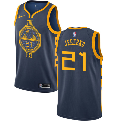 Nike Warriors #21 Jonas Jerebko Navy NBA Swingman City Edition 2018/19 Jersey