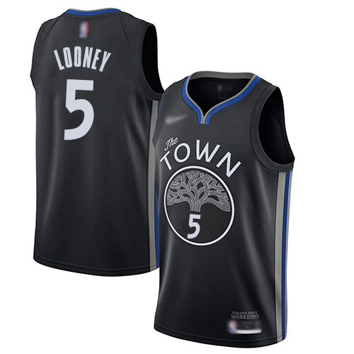 Warriors #5 Kevon Looney Black Basketball Swingman City Edition 2019/20 Jersey