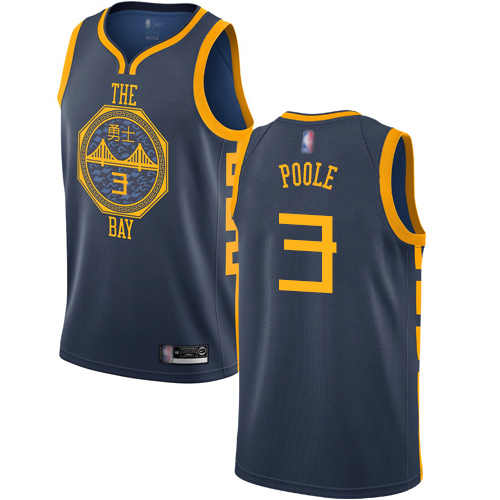 Warriors #3 Jordan Poole Navy Basketball Swingman City Edition 2018/19 Jersey