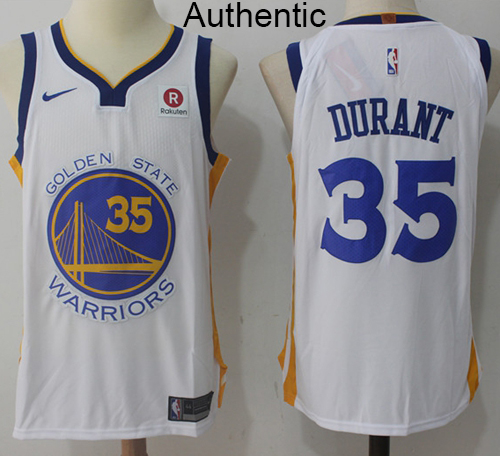 Nike Warriors #35 Kevin Durant White NBA Authentic Association Edition Jersey