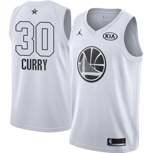 Nike Warriors #30 Stephen Curry White NBA Jordan Swingman 2018 All-Star Game Jersey