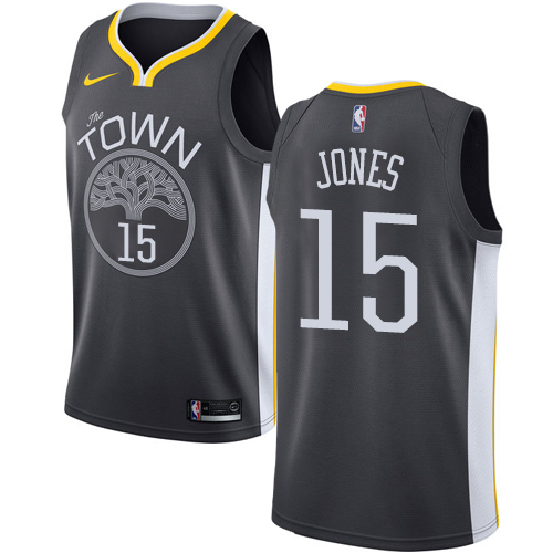 Nike Warriors #15 Damian Jones Black NBA Swingman Statement Edition Jersey