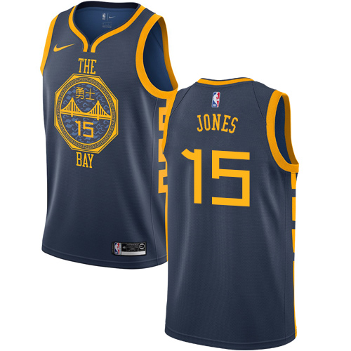 Nike Warriors #15 Damian Jones Navy NBA Swingman City Edition 2018/19 Jersey