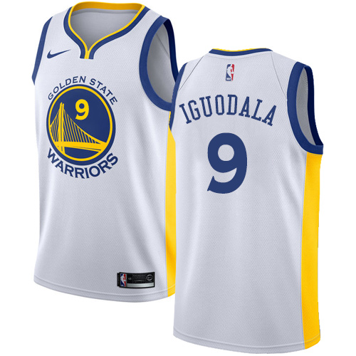 Nike Warriors #9 Andre Iguodala White NBA Swingman Association Edition Jersey