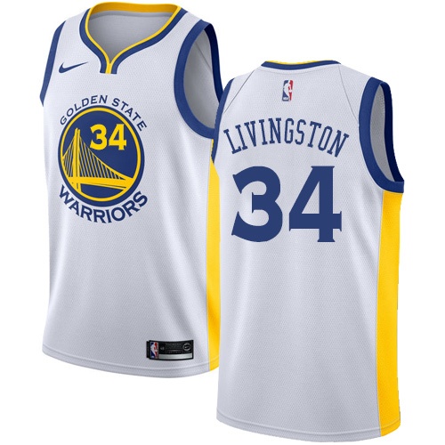 Nike Warriors #34 Shaun Livingston White NBA Swingman Association Edition Jersey