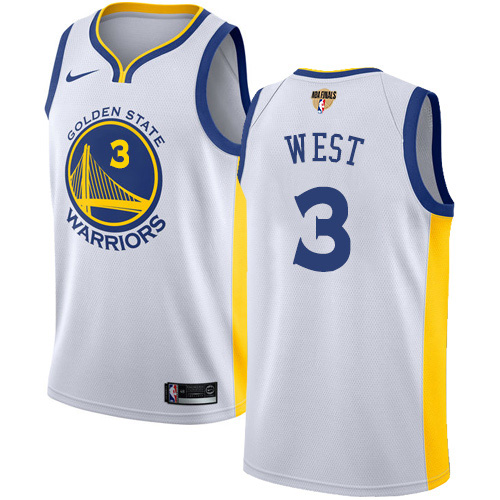 Nike Warriors #3 David West White The Finals Patch NBA Swingman Association Edition Jersey