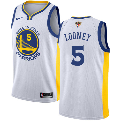 Nike Warriors #5 Kevon Looney White The Finals Patch NBA Swingman Association Edition Jersey