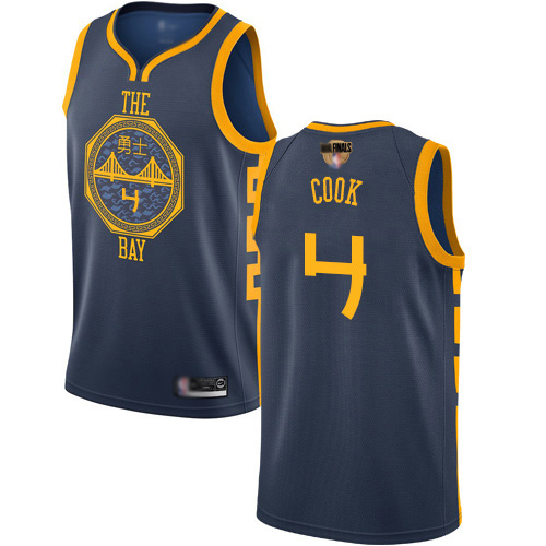 Warriors #4 Quinn Cook Navy 2019 Finals Bound Basketball Swingman City Edition 2018/19 Jersey