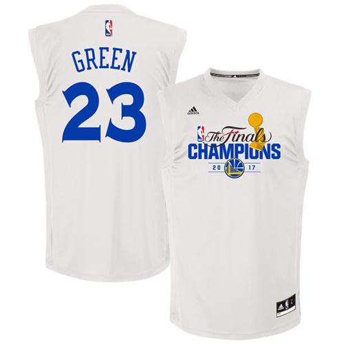 Warriors #23 Draymond Green White 2017 NBA Finals Champions Stitched NBA Jersey