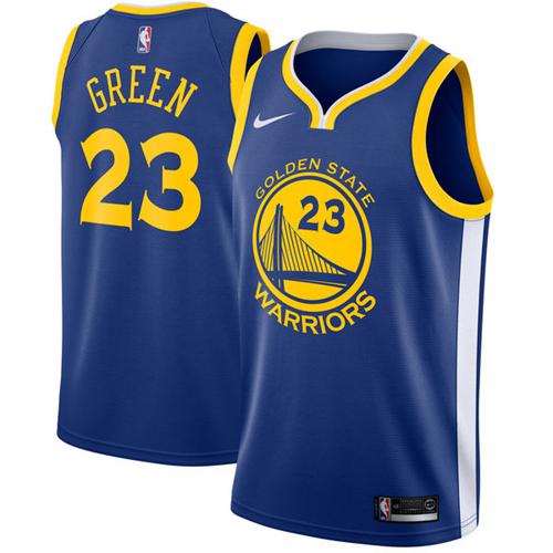 Nike Warriors #23 Draymond Green Blue NBA Swingman Icon Edition Jersey