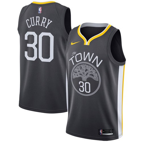 Nike Warriors #30 Stephen Curry Black NBA Swingman Statement Edition Jersey