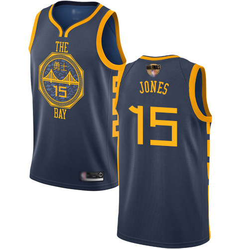 Warriors #15 Damian Jones Navy 2019 Finals Bound Basketball Swingman City Edition 2018/19 Jersey